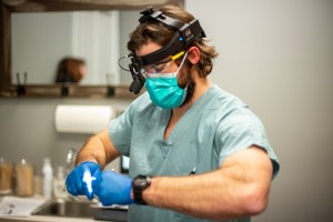 Dr in examine room